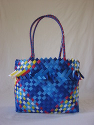 Recycled Packing Strap Bags: Multicoloured (medium)