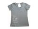 Charcoal Vertical Koru V-Neck Organic T-Shirt - large