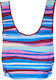 Fold-up Cotton Shopping Bag - Pink and Blue Stripped
